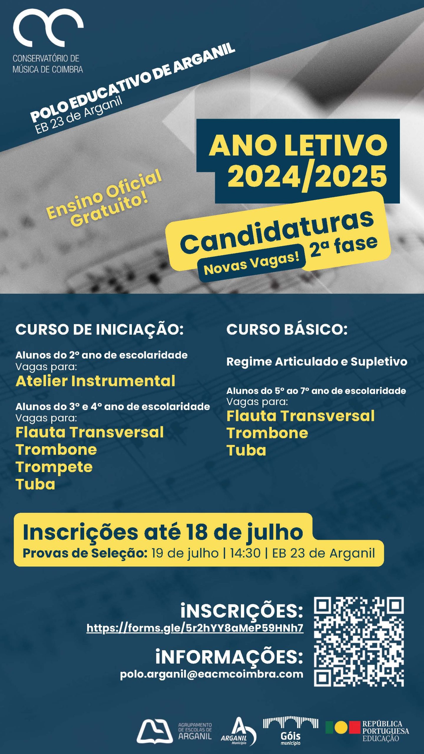 Candidaturas 2024/2025 (2ª fase) – Polo de Arganil EACMC